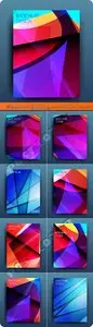 Design business layout for magazine or brochure vector set 28