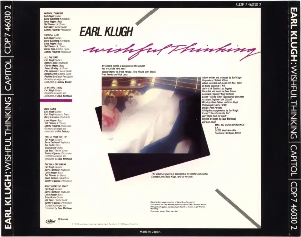 Earl Klugh - Wishful Thinking (1984) {CDP7 46030}