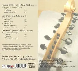 Brigitte Haudebourg, Philippe Foulon - J.C.F. Bach, Abel, Binder: Sonatas (2004)