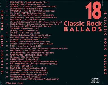 VA - 18 Classic Rock Ballads (1995) {KJF}