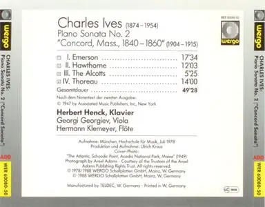 Herbert Henck - Charles Ives: Piano Sonata No 2 (Concord Sonata) (1988) {Wergo}