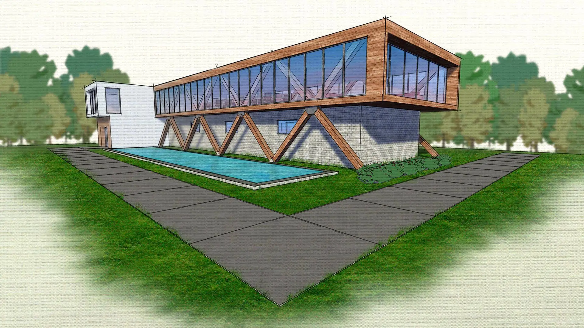 SketchUp Concept Drawings with / AvaxHome