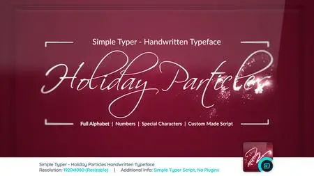 Simple Typer - Holiday Particles Handwritten Typeface - Project for After Effects (VideoHive)