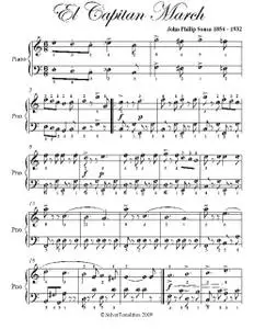«El El Capitan March Easy Piano Sheet Music» by John Philip Sousa