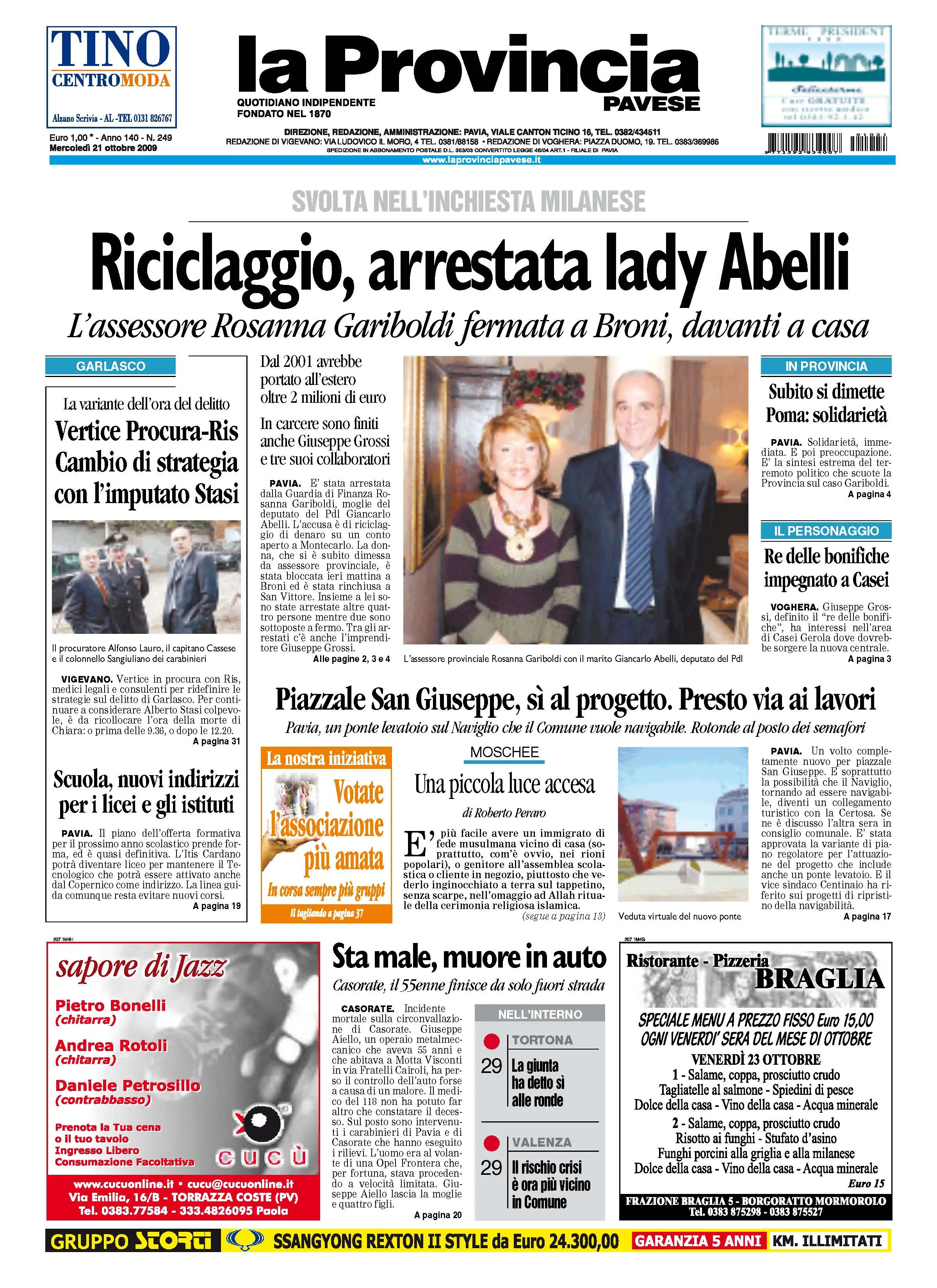 La Provincia Pavese 21 Ottobre 2009
