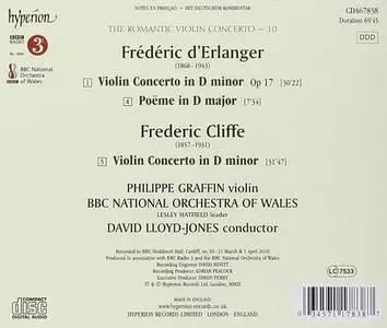 Philippe Graffin, David Lloyd-Jones - The Romantic Violin Concerto 10: Cliffe & Erlanger: Violin Concertos (2011)