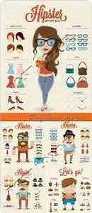 Funny cartoon people set 7