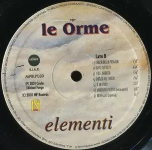  Le Orme ‎– Elementi {Original IT} Vinyl Rip 24/96