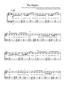 The Nights - Avicii (Piano-Vocal-Guitar (Piano Accompaniment))
