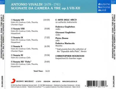 L'Arte dell' Arco, Christopher Hogwood - Vivaldi: Suonate da camera a tre Op.1/VII-XII (2009)