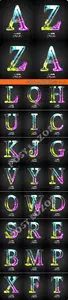 Alphabet light effect letters vector 