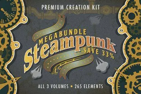 CreativeMarket - Steampunk Elements Megabundle