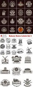 Vectors - Bakery Retro Labels Set 7