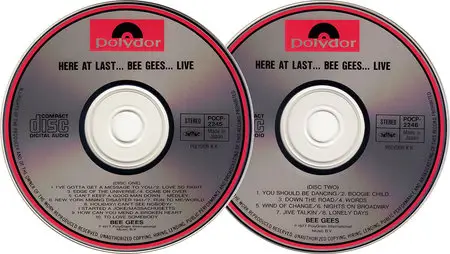 Bee Gees - Here At Last... Bee Gees... Live (1977) 2CD, Japanese Reissue 1993