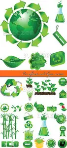 Eco objects and logos vector