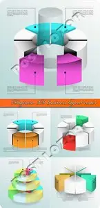 Diagram 3D business layout vector 