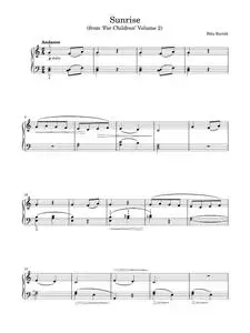 Sunrise (from For Children Volume 2) - Bela Bartok, Béla Bartók (Easy Piano)