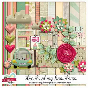 Scrap Kit: Streets Of My Hometown & 3 Flowers Clusters