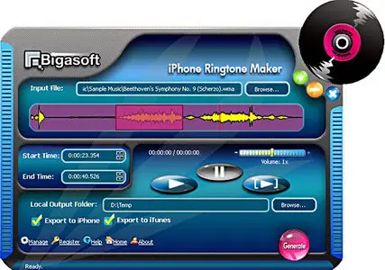 Bigasoft iPhone Ringtone Maker 1.7.4.3783 