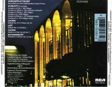 Vladimir Horowitz - Horowitz At The Met (1982) {RCA Red Seal} **[RE-UP]**