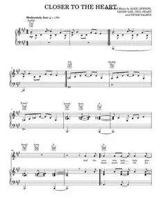 Closer to the heart - Rush (Piano-Vocal-Guitar)