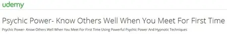 Psychic Power- Know Others Well When You Meet For First Time