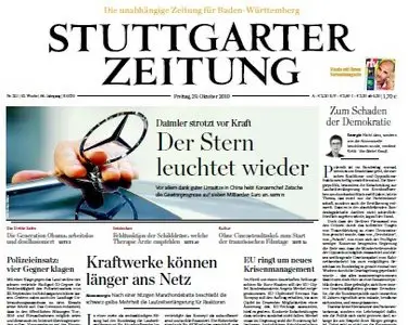 Stuttgarter Zeitung vom 29 Oktober 2010