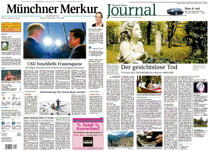 Münchner Merkur Wochenendausgabe vom 30./31. Oktober/1. November 2010