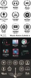 Vectors - Music Retro Labels 2