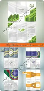 Tri-fold business brochure vector 60