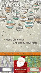 2013 Happy New Year and Merry Christmas holiday vector backgrounds set 19