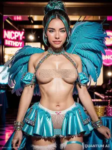 AI Madison Beer - Birthday Party Victorias Secret Wings Lingerie (AI Generated)