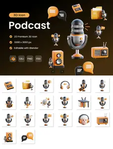 EE - Podcast 3D Icon Pack VVM2BAU