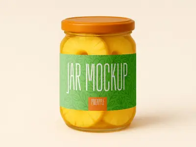 Pineapple Jar Mockup - Realistic Packaging Design Template 1702683272