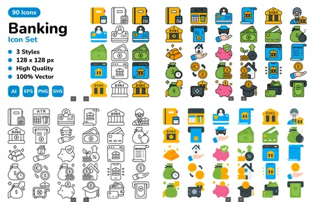 EE - Banking Icon Set 4W7ZG6M