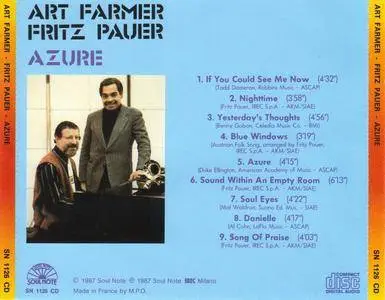 Art Farmer and Fritz Pauer - Azure (1987) {Soul Note SN 1126 CD}