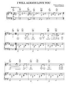 I Will Always Love You - Dolly Parton, Whitney Houston (Piano-Vocal-Guitar)