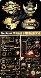 Vintage gold labels 14 - Stock Vector