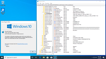 Windows 10 version 1903 (19H2) Build 18362.10000