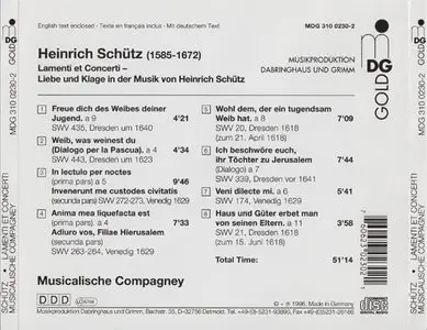 Schütz- Musicalische Compagney - Lamenti Et Concerti (1996)