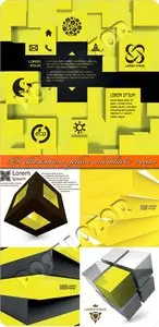 3D illustration yellow and black vector
