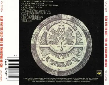 Blue Öyster Cult - Fire Of Unknown Origin (1981) {198x Columbia} **[RE-UP]**