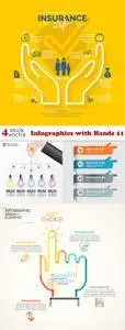 Vectors - Infographics with Hands 11