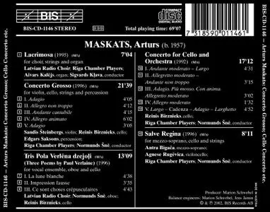 Riga Chamber Players - Maskats: Lacrimosa, Concerto Grosso, 3 Verlaine Poems, Cello Concerto, Salve Regina (2002)