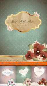 Romantic vintage illustration heart and flower vector