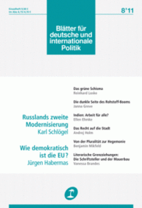 Blätter für deutsche und internationale Politik No 08 2011
