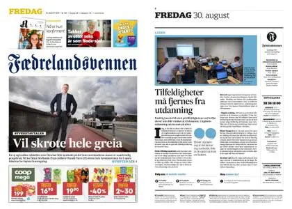 Fædrelandsvennen – 30. august 2019