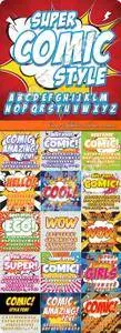 Comic alphabet collection vector 4