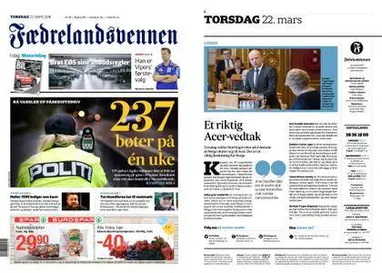 Fædrelandsvennen – 22. mars 2018