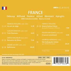 Marcus Creed, SWR Vokalensemble Stuttgart - France: Debussy, Milhaud, Poulenc, Jolivet, Messiaen, Aperghis (2018)